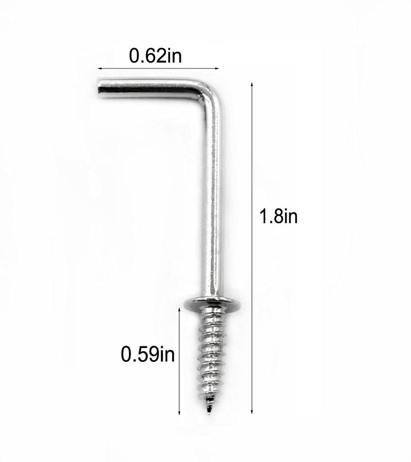 IDEALSV 1-1/4 بوصة 1 خطافات لولبية على شكل حرف L 7 خطافات على شكل فضي (50 حزمة) - Image 2